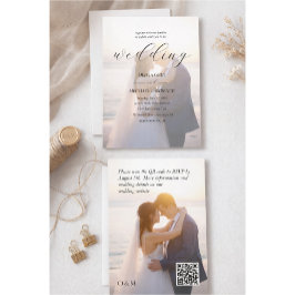 Convites Casamento com Foto Sobreposta Simples Preto e Bran