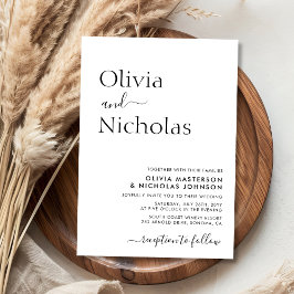 Convites Casamento com Fotografia de Script de Tipografia C