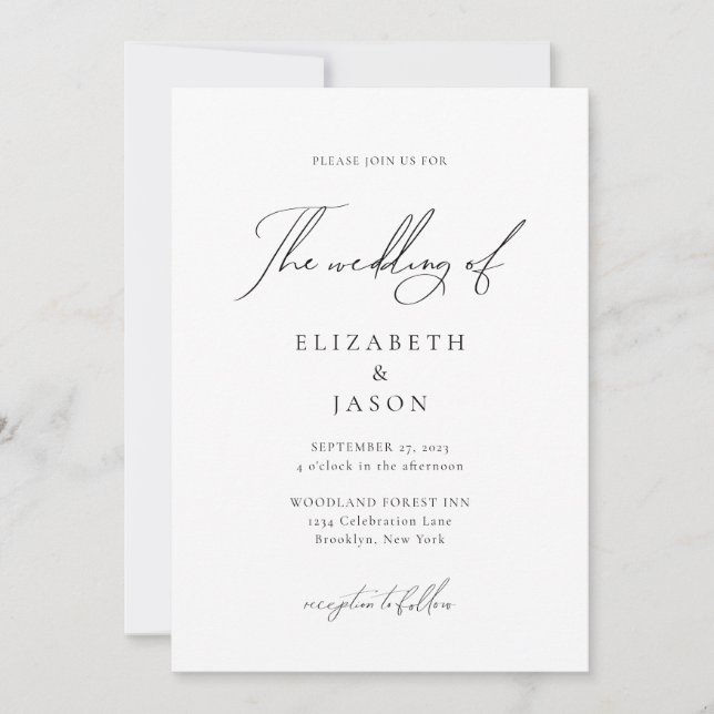 Convites Casamento com Fotografia do Roteiro Negro Romântic (Frente)