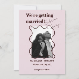 Convites Casamento com Fotografia Moderna Elegante