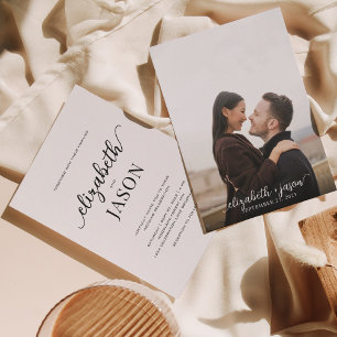 Convites Casamento com Fotografia Romântica Moderna