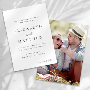 Convites Casamento com Fotografias de Script de Caligrafia