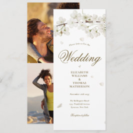 Convites Casamento com Fotografias Dourado 2 do Blossom Bra