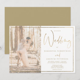 Convites casamento com fotos da caligrafia da Dourada elegâ