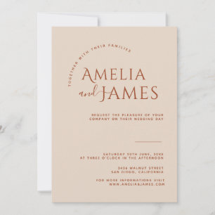 Convites Casamento com fotos do Minialista Boho Terracotta