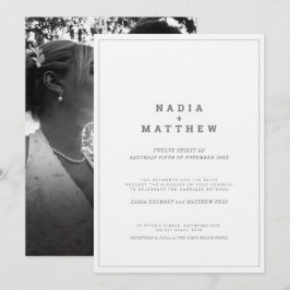 Convites Casamento com fotos verticais de texto branco de c