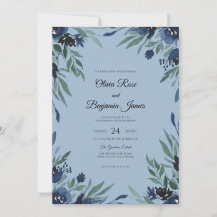 Convites Casamento com Fruta Naval Cornflower
