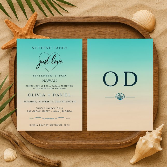 Convites Casamento com Fuga para Praia Tropical Recepção Mo (Criador carregado)