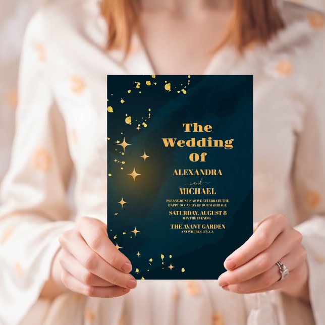 Convites Casamento com Galáxias Teais do Universo Exterior (Criador carregado)