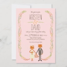 Casamento com Gatos da Floresta Whimsical (Blush)