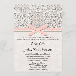 Convites Casamento com Glamor de Paço e Pérolas Rosa