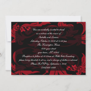 Convites Casamento com Gótico de Damask, Vampiro Vermelho 