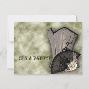 Convites Casamento com Gótico Steampunk Corset e Ventilado