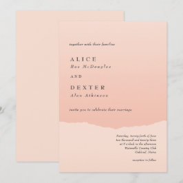 Convites Casamento com Gradiente Clássico de Blush Moderno