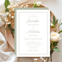 Casamento com Grafia Moderna e Elegante em Verde S