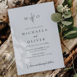 Convites Casamento com Grafismo Botânico Minimalista Modern