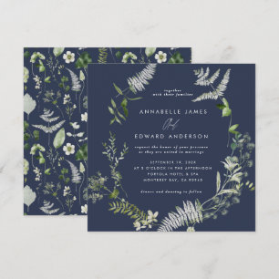Convites Casamento com grafismo botânico moderno e elegante