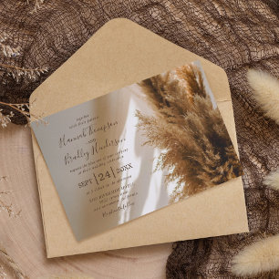 Convites Casamento com Grama das Pampas