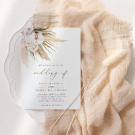 Convites Casamento com Grass e Calliografia de Pampas Moder