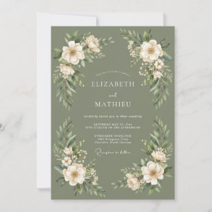 Convites Casamento com Grinalda Floral Salvia