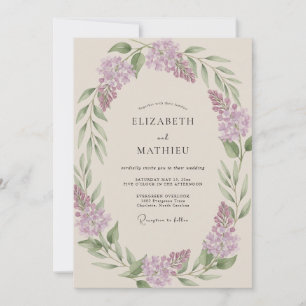 Convites Casamento com Grinalda Verdejante de Lavanda