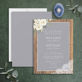 Convites Casamento com guiamento de madeira rusticada de Ci