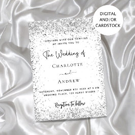Convites Casamento com guião branco de prata