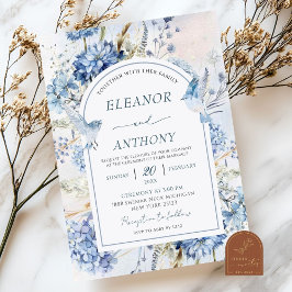 Convites Casamento com Hortênsia Azul