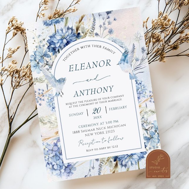 Convites Casamento com Hortênsia Azul (Criador carregado)