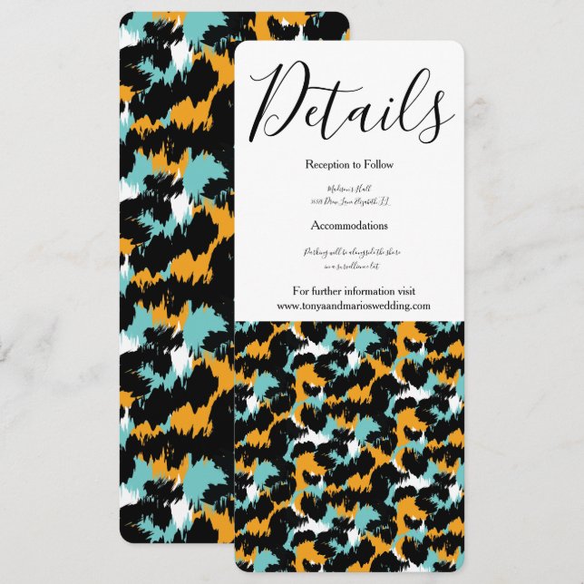 Convites Casamento com Impressão Animal Feline Splash (Frente/Verso)