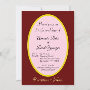Convites Casamento com Janela Marrom e Rosa