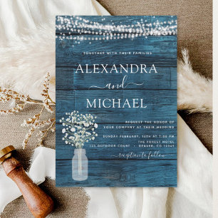 Convites Casamento com Jar de Ar com Bebê Russo Azul