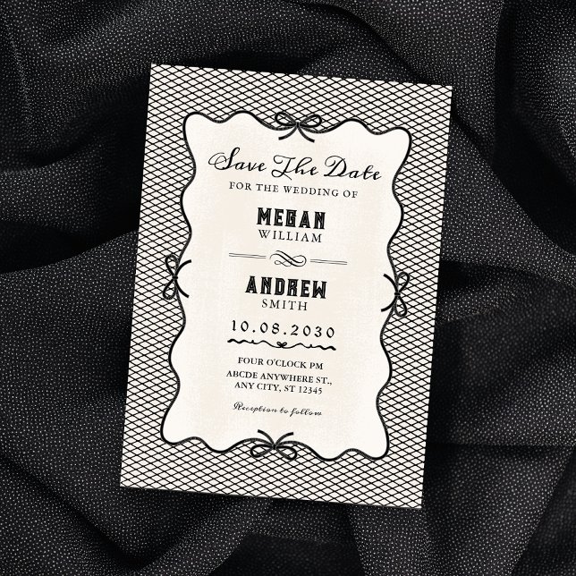 Convites Casamento com laço preto (Criador carregado)