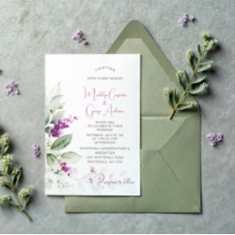 Convites Casamento com Lavanda de roxo