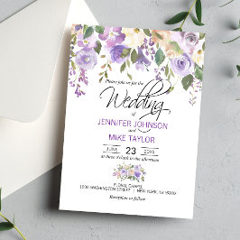 Convites Casamento com Lavanda Floral Purple Lilac