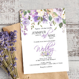 Convites Casamento com Lavanda Floral Purple Lilac