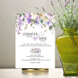 Convites Casamento com Lavanda Floral Purple Lilac<br><div class="desc">Basta design de buquê floral rústico simples e elegante em cor d'água (cor d'água) verde em verde, lavanda, roxo, violeta, lilás, cor-de-rosa pincel, pêssego, rosas de flor branca / pénia em fundo branco e letras negras. Concursos de casamento deliciosos (de pais) para aquele tema de primavera ou verão. Cartões de...</div>