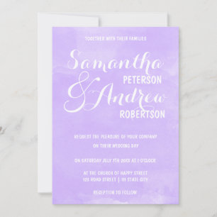 Convites Casamento com lavanda roxa moderna