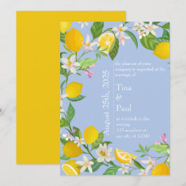 Convites Casamento com Lemon Azul no Mediterrâneo Siciliano