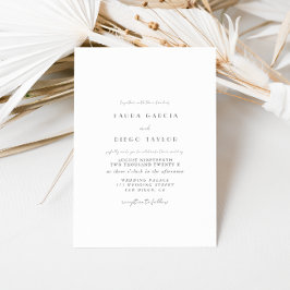 Convites Casamento com Letra Cinza Branco