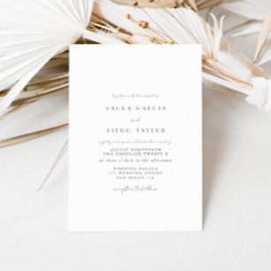 Convites Casamento com Letra Cinza Branco