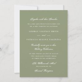Convites Casamento com Letra Elegante em Verde Musgo