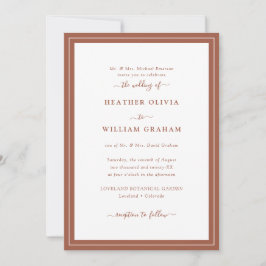 Convites Casamento com Letra Elegante Terracota