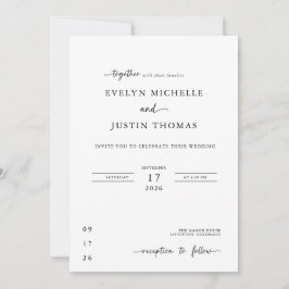 Convites Casamento com Letra Minimal