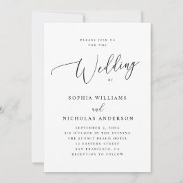 Convites Casamento com Letra Minimalista Elegante | Clássic