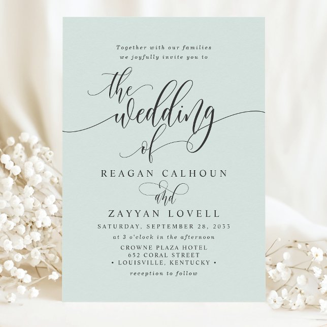 Convites Casamento com Letra Moderna Simples em Pastel Ment (Criador carregado)