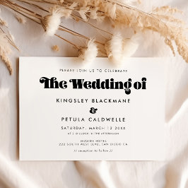 Convites Casamento com letra retro vintage