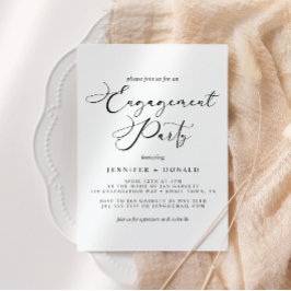 Convites Casamento com Letra Script Moderna Simples Preta