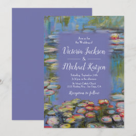 Convites Casamento com Lírios de Água Inspirados em Monet