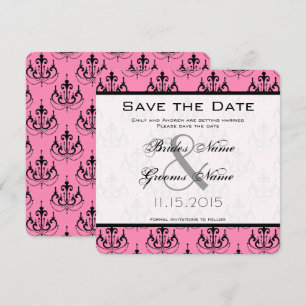 Convites Casamento com Lustre Rosa - Save the Date